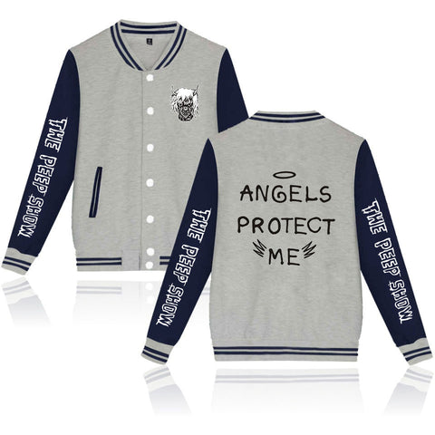 Image of Lil Peep Jackets - Angels Letter Printed Baseball Jacket