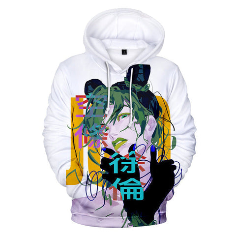 Image of Anime JOJO's Bizarre Adventure Jolyne Cujoh Print Hoodies Casual Oversized Sweatshirts