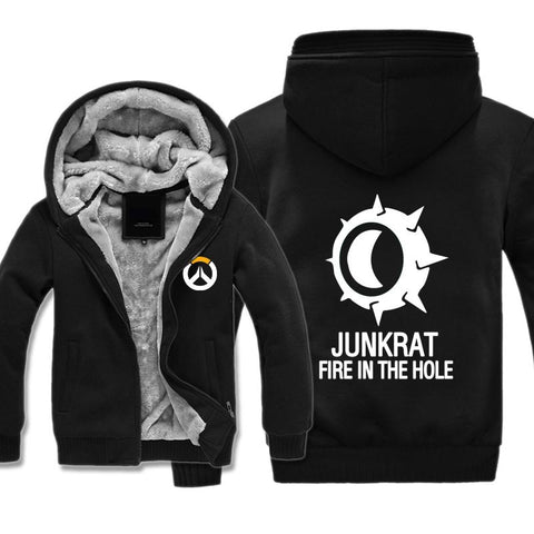 Image of Overwatch Junkrat Jackets - Black Fleece Jackets