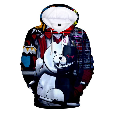 Image of Unisex Colorful 3D Printed Monokuma Harajuku Hoodies