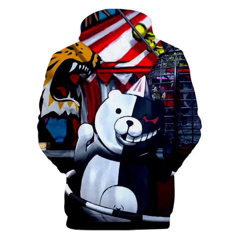 Image of Unisex Colorful 3D Printed Monokuma Harajuku Hoodies