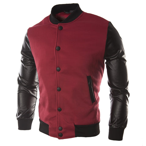 Image of Solid Color Button Jackets - Fleece Button Black Red Grey Jacket