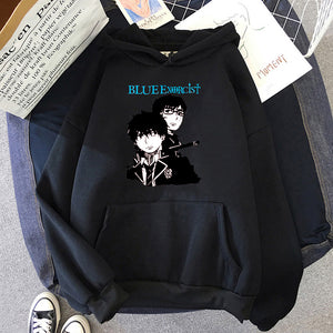 Janpanese Anime Blue Exorcist Rin Okumura Hoodies Harajuku Long Sleeve Sweatshirts
