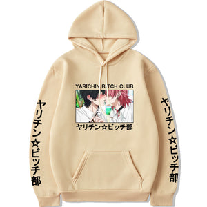 Japan Anime Ayato Yuri Yarichin Bitch Club Hoodies Fashion Cartoon Casual Oversized Sweatshirt