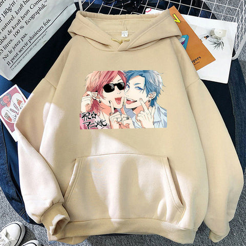 Image of Anime Yarichin Bitch Club Ayato Yuri Tamura Yui Print Hoodies Fashion Manga Casual Long Sleeve Sweatshirt