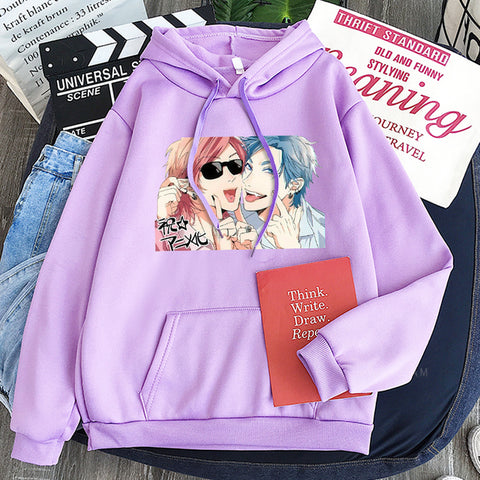 Image of Anime Yarichin Bitch Club Ayato Yuri Tamura Yui Print Hoodies Fashion Manga Casual Long Sleeve Sweatshirt