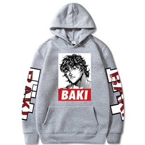 Japanese Anime Baki The Grappler Graphic Hoodies Baki Hanma Pullover Sweatshirt