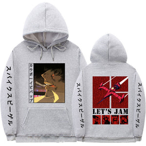 Japanese Anime Cowboy Bebop Spike Spiegel Double Sided Print HoodieManga Fashion Hoodies Casual Oversized Sweatshirt