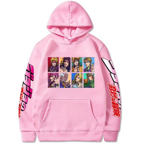 Image of Japanese Anime Jojo Bizarre Adventure Harajuku Printed Hoodie Streetwear Fashion Casual Sweatshirt