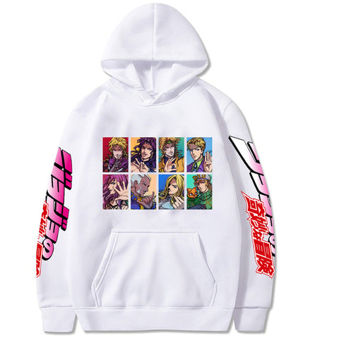 Image of Japanese Anime Jojo Bizarre Adventure Harajuku Printed Hoodie Streetwear Fashion Casual Sweatshirt