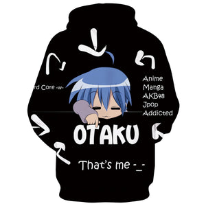 Japanese Anime Lucky Star Otaku Izumi Konata 3D Printed Sweatshirt Hoodies