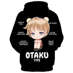 Japanese Anime Lucky Star Otaku Patricia Martin 3D Printed Sweatshirt Hoodies