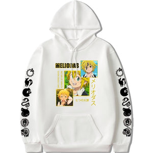 Japanese Anime Manga The Seven Deadly Sins Meliodas Hoodies Streetwear Long Sleeved Tops Hoodie Sweatshirts