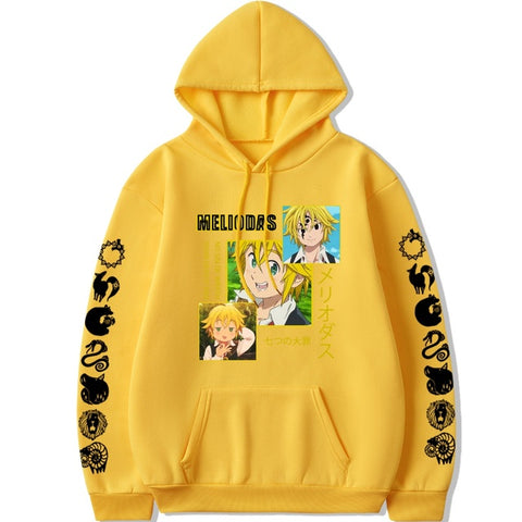 Image of Japanese Anime Manga The Seven Deadly Sins Meliodas Hoodies Streetwear Long Sleeved Tops Hoodie Sweatshirts