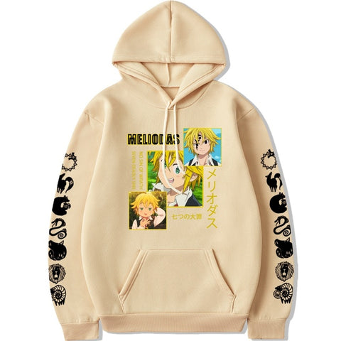 Image of Japanese Anime Manga The Seven Deadly Sins Meliodas Hoodies Streetwear Long Sleeved Tops Hoodie Sweatshirts