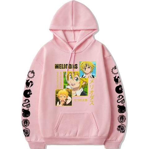 Image of Japanese Anime Manga The Seven Deadly Sins Meliodas Hoodies Streetwear Long Sleeved Tops Hoodie Sweatshirts