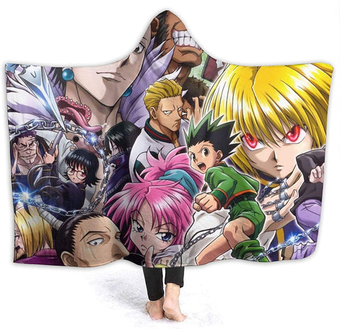 Image of Soft Hooded Blanket - Anime Hunter×Hunter Stylish Anti-Pilling Flannel Blankets