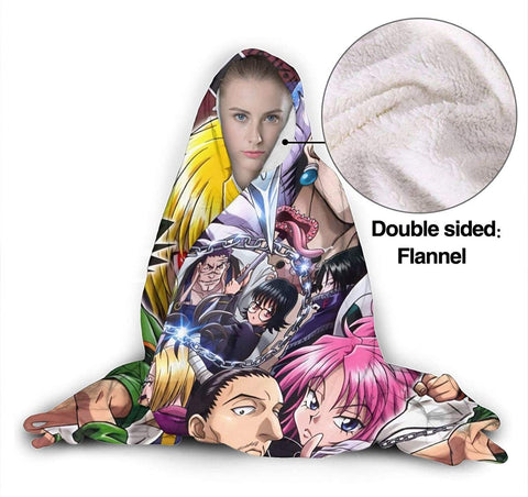 Image of Soft Hooded Blanket - Anime Hunter×Hunter Stylish Anti-Pilling Flannel Blankets