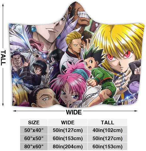 Image of Soft Hooded Blanket - Anime Hunter×Hunter Stylish Anti-Pilling Flannel Blankets