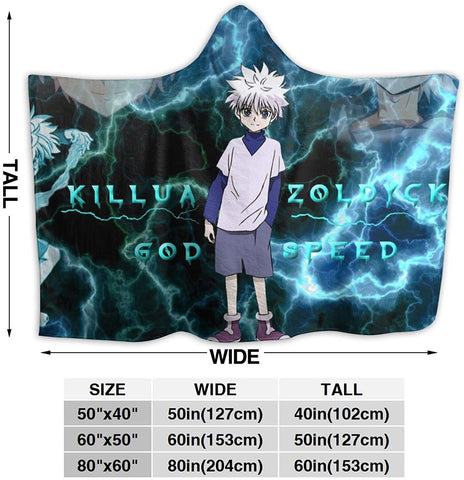 Image of Anti-Pilling Stylish Hooded Blanket - Hunter×Hunter Flannel Blankets