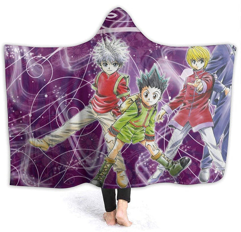 Image of Anti-Pilling Stylish Hooded Blanket - Hunter×Hunter Flannel Blankets