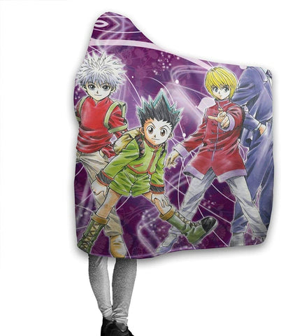 Image of Anti-Pilling Stylish Hooded Blanket - Hunter×Hunter Flannel Blankets