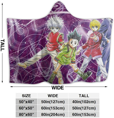 Image of Anti-Pilling Stylish Hooded Blanket - Hunter×Hunter Flannel Blankets