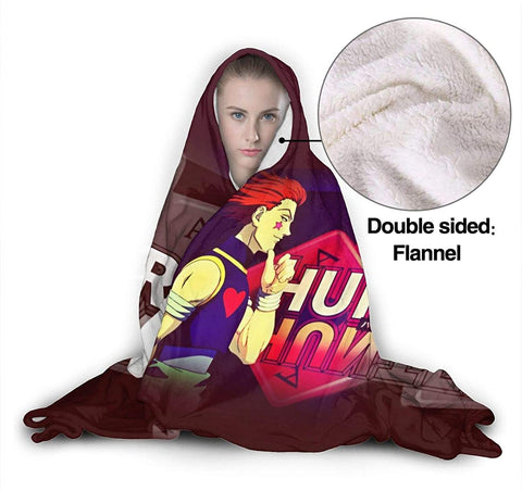 Image of Anti-Pilling Stylish Hooded Blanket - Hunter×Hunter Flannel Blankets