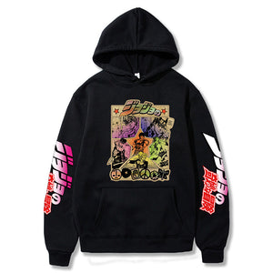 JoJo's Bizarre Adventure Graphic Hoodies Harajuku Anime Print Hip Hop Streetwear Pullover Sweatshirt