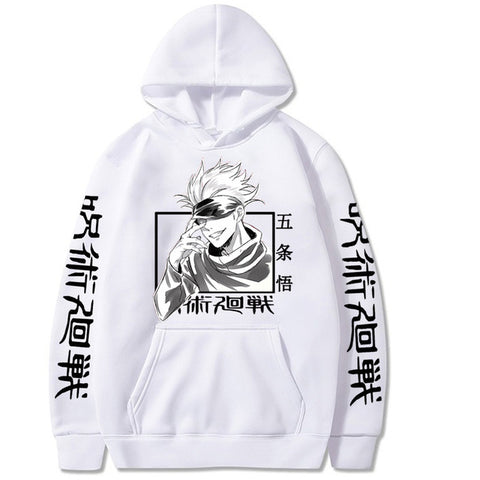 Image of Jujutsu Kaisen Hoodie Gojo Satoru Hip Hop Anime Pullovers Top