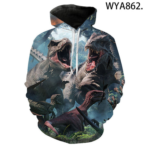 Image of 3D Printed Movie Hooded Sweatshirts - Jurassic Park Casual Hoodies Streetwear