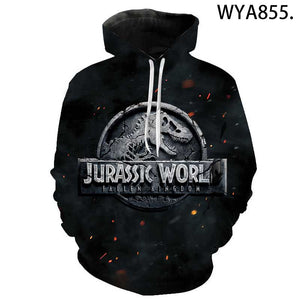 3D Printed Hooded Sweatshirts Streetwear - Jurassic Park Casual Hoodies -