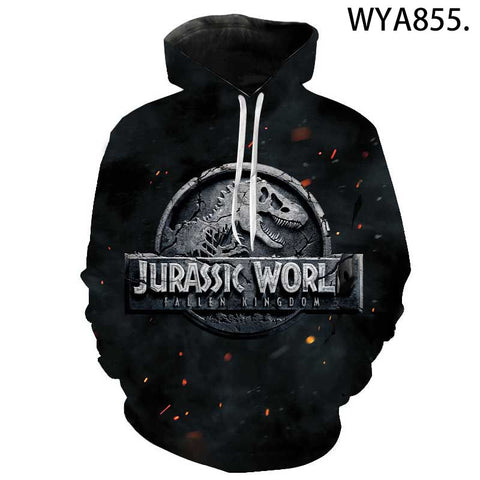 Image of 3D Printed Hooded Sweatshirts Streetwear - Jurassic Park Casual Hoodies -