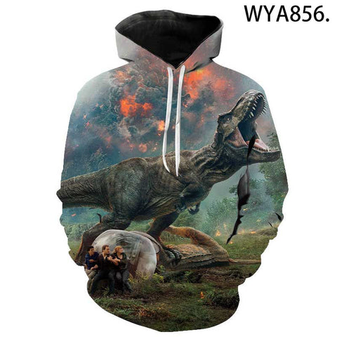 Image of Movie 3D Printed Hooded Sweatshirts Streetwear - Jurassic Park Casual Hoodies -