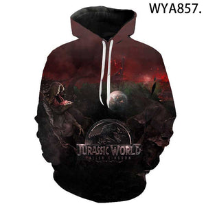 3D Printed Hooded Sweatshirts Streetwear - Movie Jurassic Park Casual Hoodies -