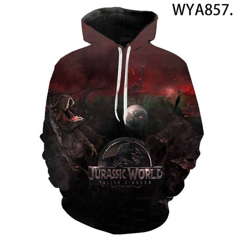 Image of 3D Printed Hooded Sweatshirts Streetwear - Movie Jurassic Park Casual Hoodies -