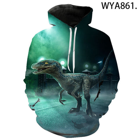 Image of Movie 3D Printed Hooded Sweatshirts - Jurassic Park Casual Hoodies Streetwear