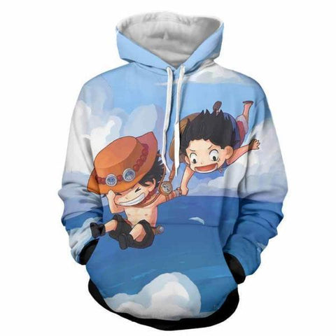 Image of One Piece Kid Luffy and Ace 3D Printed Hoodie