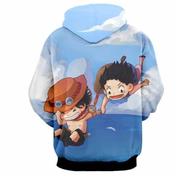 One Piece Kid Luffy and Ace 3D Printed Hoodie