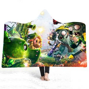 Game Plants VS Zombies Soft Fleece Hooded Blanket