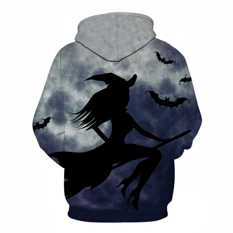 Image of Halloween Witch Print Hoodie