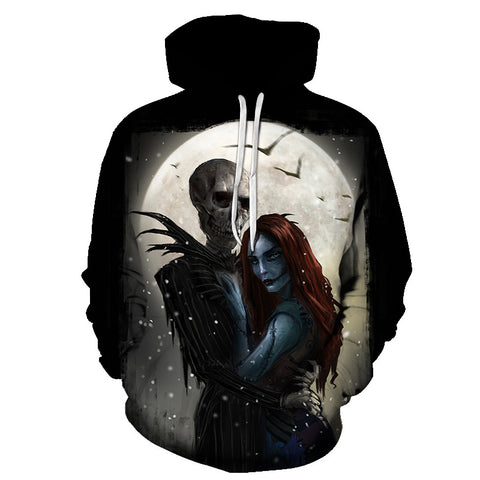 Image of Halloween devil and Witch 3D Printed Hoodie