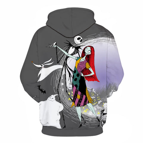 Image of Halloween Jack and Sally dance 3D Printed Hoodie