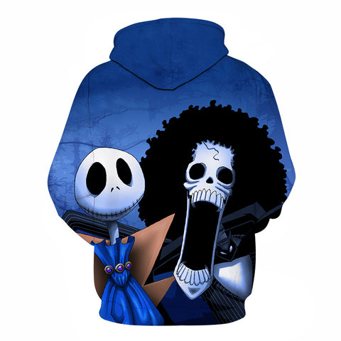 Image of Halloween Jack Skellington and Zombie 3D Printed Hoodie