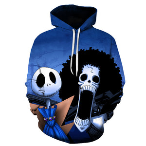 Halloween Jack Skellington and Zombie 3D Printed Hoodie