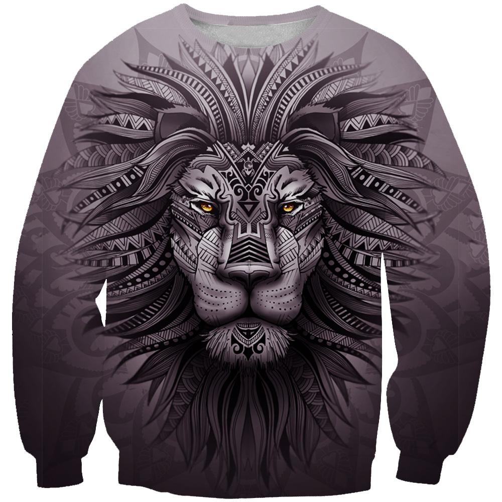 Lion Zion Hoodies - Epic Lion 3D Printed Grey Hoodie
