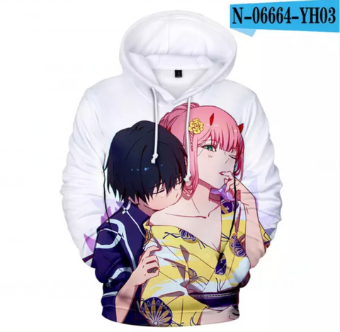 Image of 3D Printed Hoodies - Anime DARLING in The FRANXX Sweatshirt