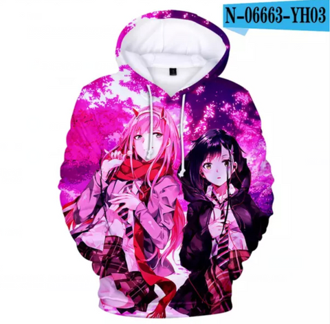 Image of 3D Printed Hoodies - Anime DARLING in The FRANXX Sweatshirt