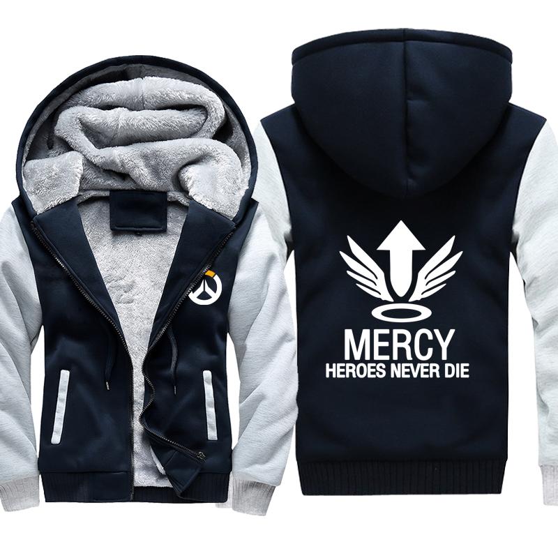 Overwatch Mercy Jackets - Zip Up Black Fleece Jacket