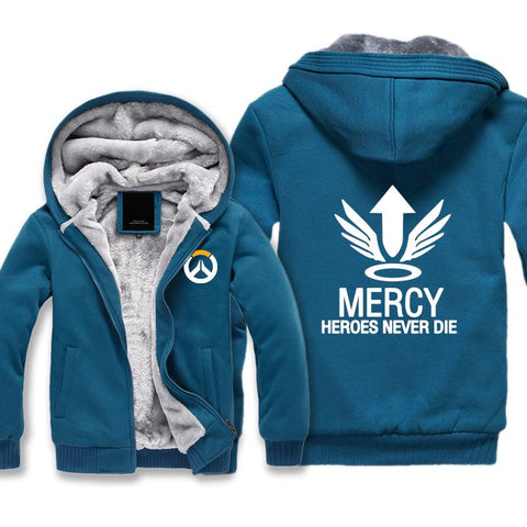 Image of Overwatch Mercy Jackets - Zip Up Black Fleece Jacket